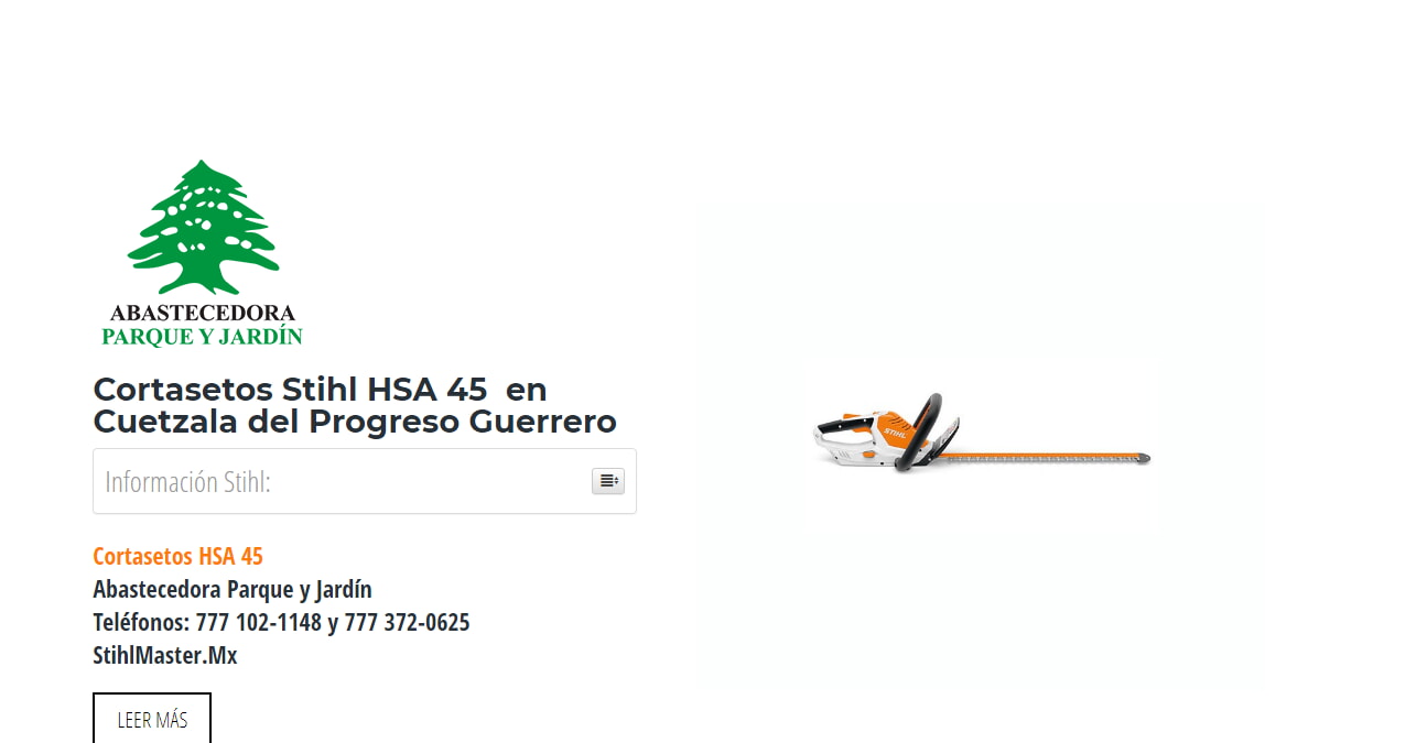 Cortasetos Stihl HSA 45  en Cuetzala del Progreso Guerrero en Stihl Master contamos con más de 59 Cortasetos listas para distribuirse en Guerrero y todo México.