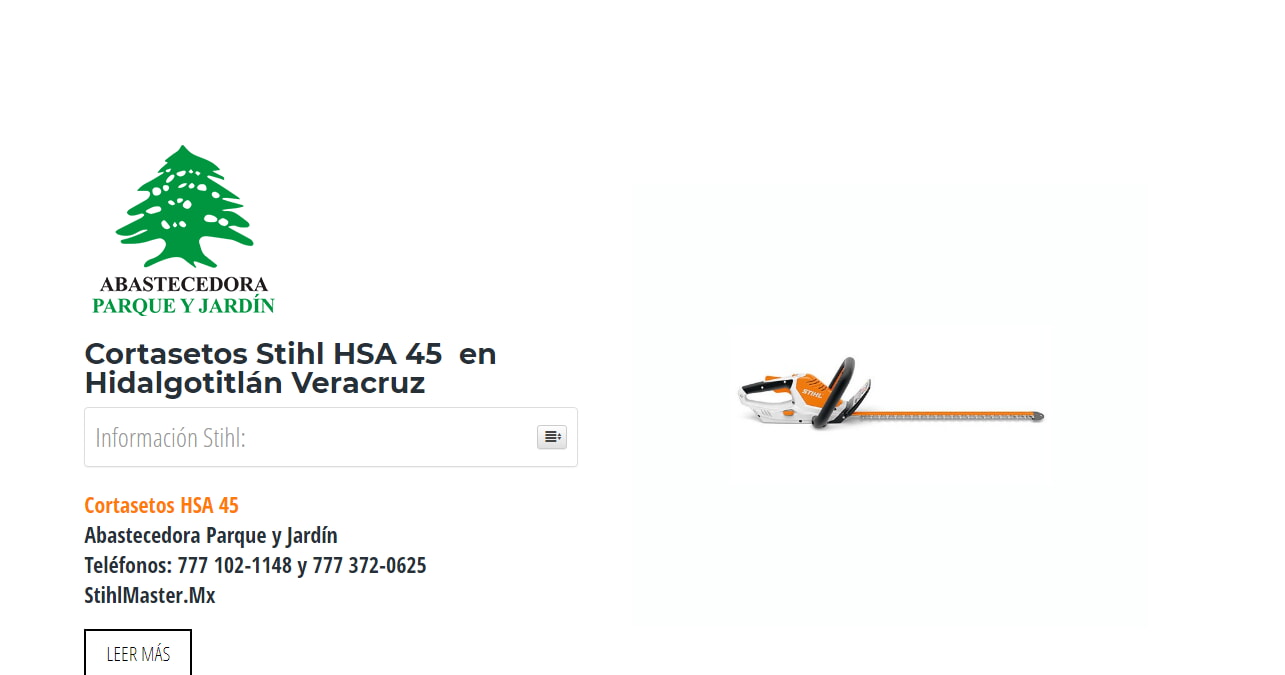 Cortasetos Stihl HSA 45 en Hidalgotitlán Veracruz en Stihl Master contamos con más de 51 Cortasetos listas para distribuirse en Veracruz y todo México.