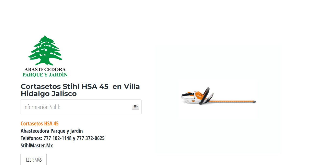 Cortasetos Stihl HSA 45 en Villa Hidalgo Jalisco en Stihl Master contamos con más de 50 Cortasetos listas para distribuirse en Jalisco y todo México.