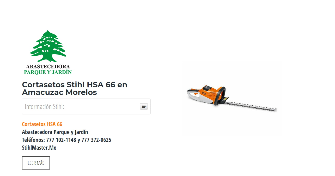 Cortasetos Stihl HSA 66 en Amacuzac Morelos en Stihl Master contamos con más de 44 Cortasetos listas para distribuirse en Morelos y todo México.