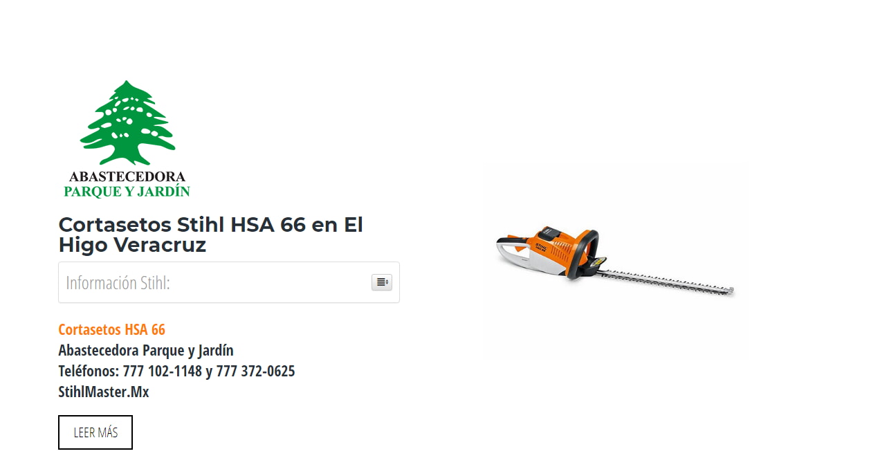 Cortasetos Stihl HSA 66 en El Higo Veracruz en Stihl Master contamos con más de 44 Cortasetos listas para distribuirse en Veracruz y todo México.