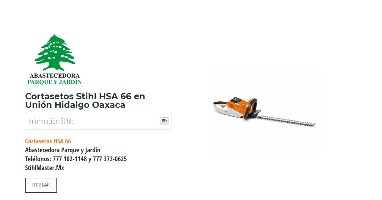 Cortasetos Stihl HSA 66 en Unión Hidalgo Oaxaca en Stihl Master contamos con más de 48 Cortasetos listas para distribuirse en Oaxaca y todo México.