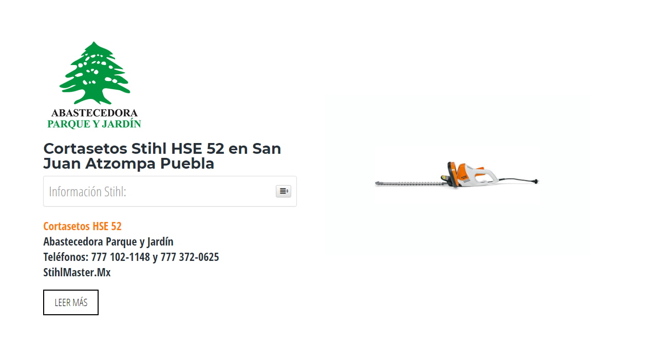 Cortasetos Stihl HSE 52 en San Juan Atzompa Puebla en Stihl Master contamos con más de 51 Cortasetos listas para distribuirse en Puebla y todo México.