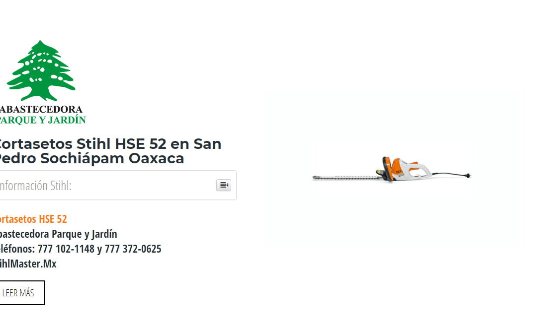 Cortasetos Stihl HSE 52 en San Pedro Sochiápam Oaxaca