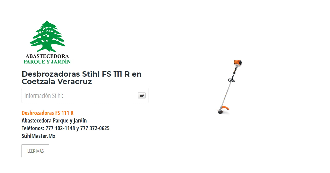 Desbrozadoras Stihl FS 111 R en Coetzala Veracruz en Stihl Master contamos con más de 50 Desbrozadoras listas para distribuirse en Veracruz y todo México.