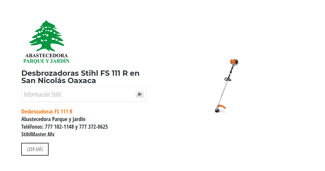 Desbrozadoras Stihl FS 111 R en San Nicolás Oaxaca en Stihl Master contamos con más de 51 Desbrozadoras listas para distribuirse en Oaxaca y todo México.
