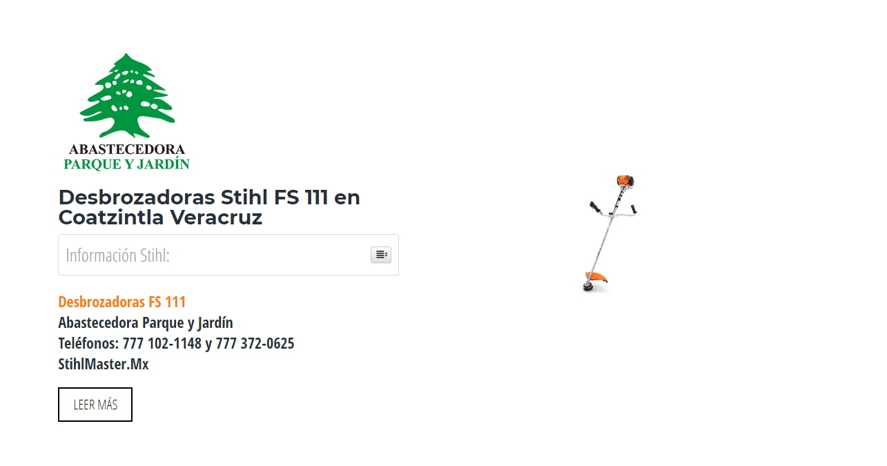 Desbrozadoras Stihl FS 111 en Coatzintla Veracruz en Stihl Master contamos con más de 50 Desbrozadoras listas para distribuirse en Veracruz y todo México.