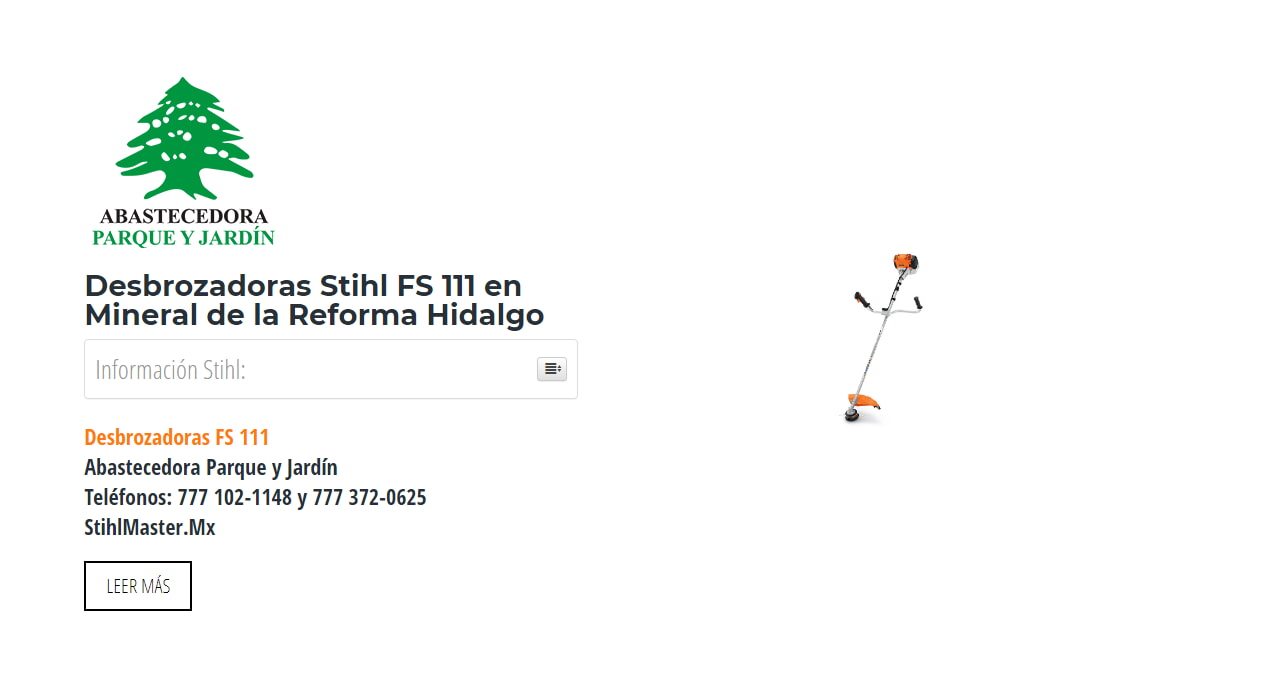 Desbrozadoras Stihl FS 111 en Mineral de la Reforma Hidalgo en Stihl Master contamos con más de 60 Desbrozadoras listas para distribuirse en Hidalgo y todo México.