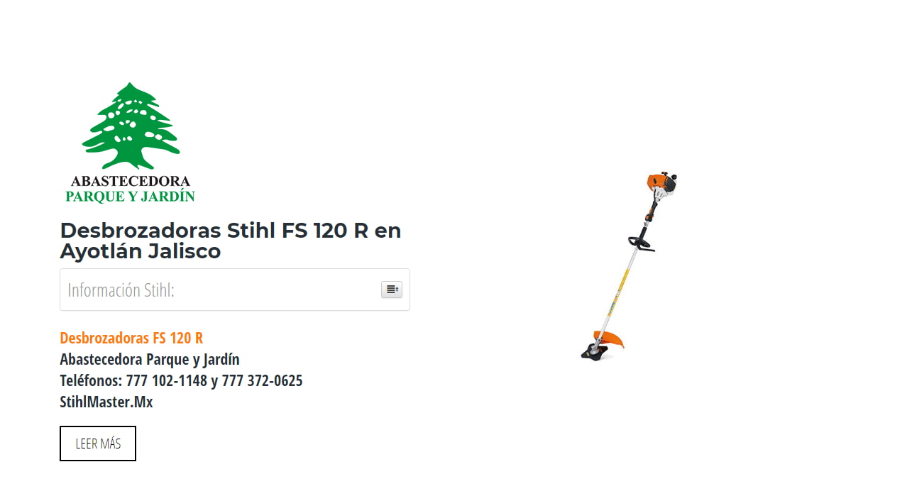Desbrozadoras Stihl FS 120 R en Ayotlán Jalisco en Stihl Master contamos con más de 48 Desbrozadoras listas para distribuirse en Jalisco y todo México.
