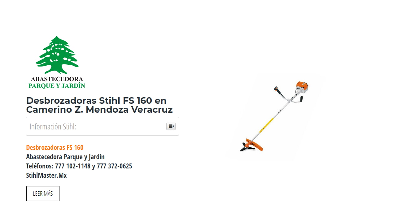 Desbrozadoras Stihl FS 160 en Camerino Z. Mendoza Veracruz en Stihl Master contamos con más de 59 Desbrozadoras listas para distribuirse en Veracruz y todo México.