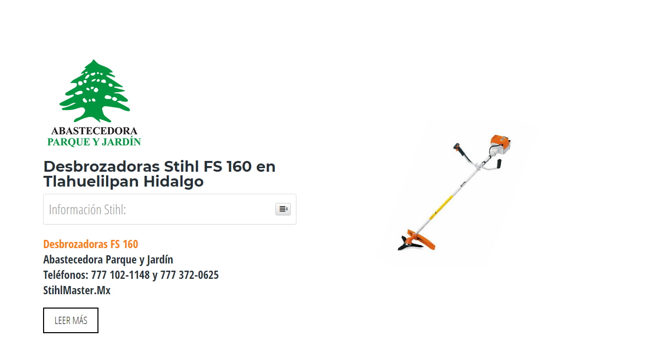 Desbrozadoras Stihl FS 160 en Tlahuelilpan Hidalgo en Stihl Master contamos con más de 51 Desbrozadoras listas para distribuirse en Hidalgo y todo México.
