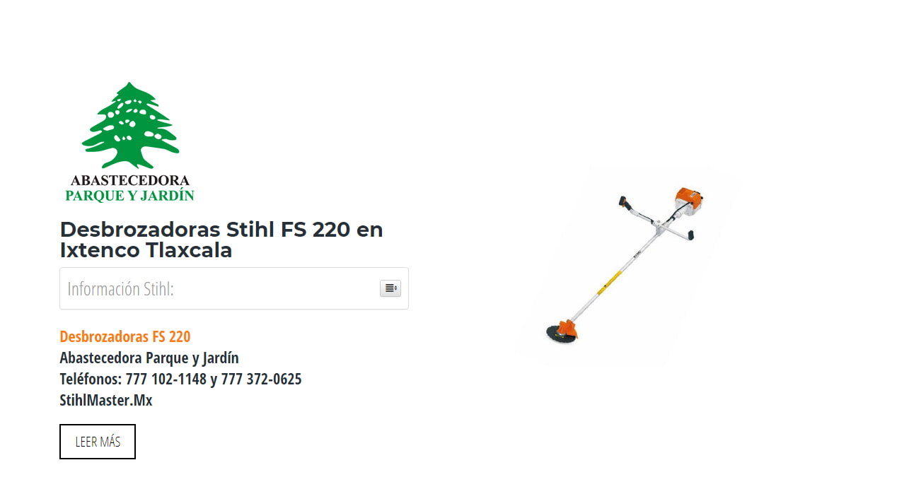 Desbrozadoras Stihl FS 220 en Ixtenco Tlaxcala en Stihl Master contamos con más de 47 Desbrozadoras listas para distribuirse en Tlaxcala y todo México.