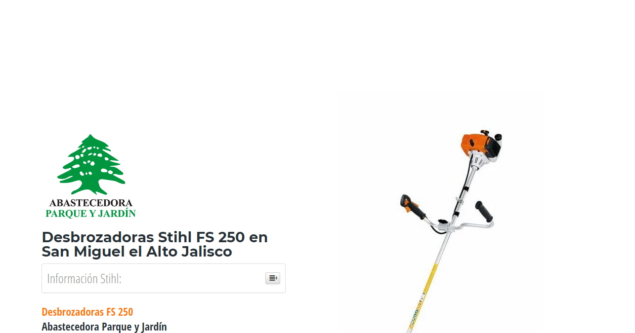 Desbrozadoras Stihl FS 250 en San Miguel el Alto Jalisco en Stihl Master contamos con más de 57 Desbrozadoras listas para distribuirse en Jalisco y todo México.