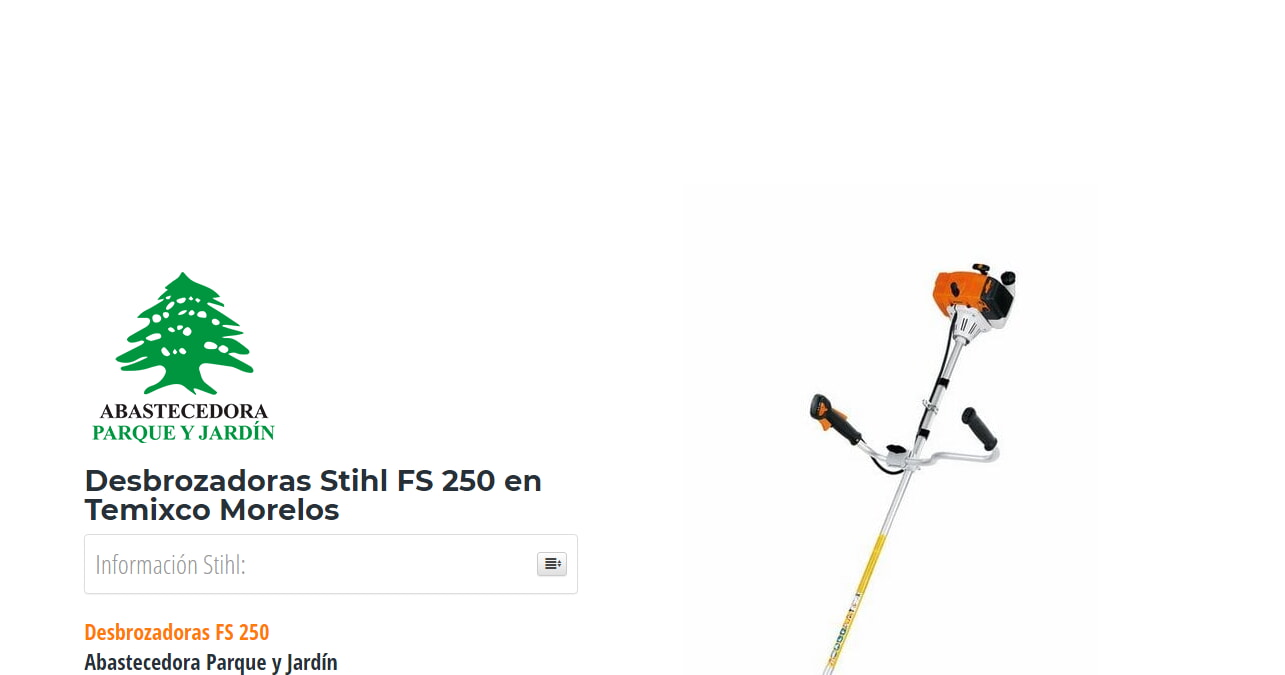 Desbrozadoras Stihl FS 250 en Temixco Morelos en Stihl Master contamos con más de 46 Desbrozadoras listas para distribuirse en Morelos y todo México.