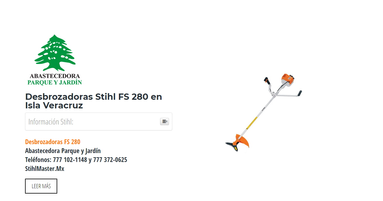 Desbrozadoras Stihl FS 280 en Isla Veracruz en Stihl Master contamos con más de 44 Desbrozadoras listas para distribuirse en Veracruz y todo México.