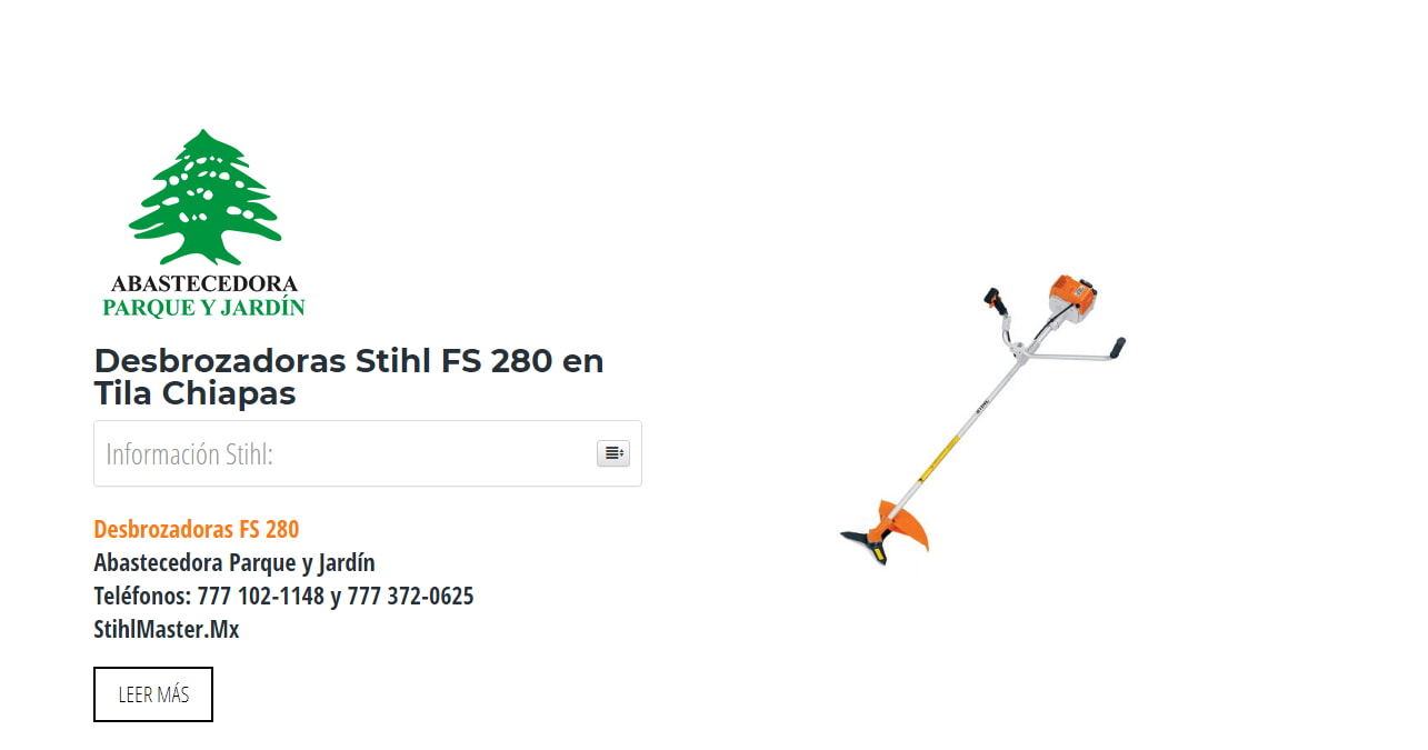 Desbrozadoras Stihl FS 280 en Tila Chiapas en Stihl Master contamos con más de 43 Desbrozadoras listas para distribuirse en Chiapas y todo México.