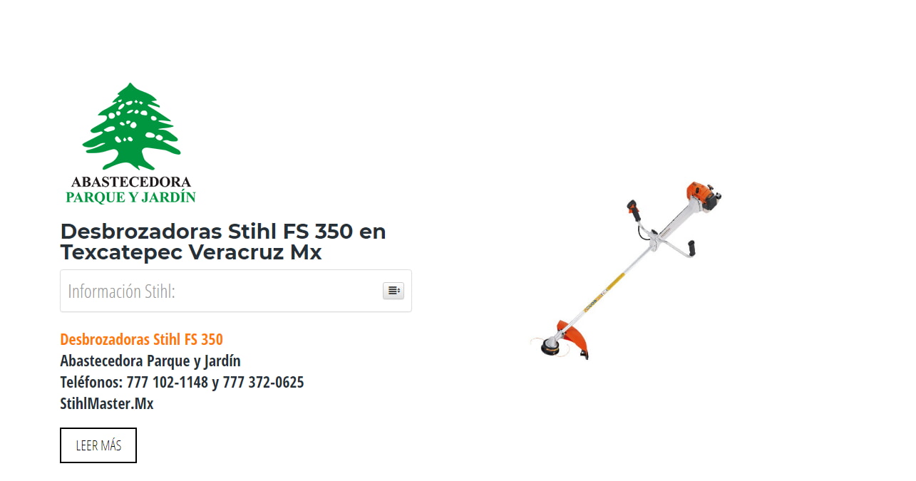 Desbrozadoras Stihl FS 350 en Texcatepec Veracruz Mx en Stihl Master contamos con más de 52 Desbrozadoras listas para distribuirse en Veracruz y todo México.