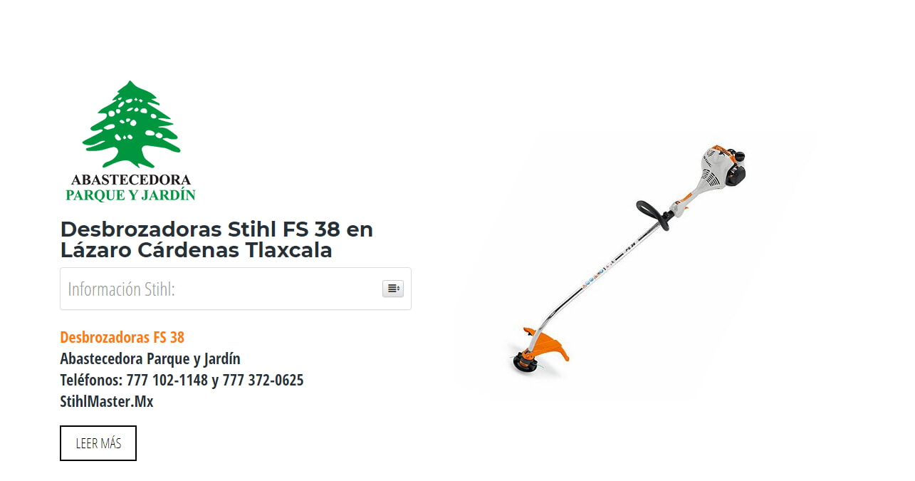 Desbrozadoras Stihl FS 38 en Lázaro Cárdenas Tlaxcala en Stihl Master contamos con más de 54 Desbrozadoras listas para distribuirse en Tlaxcala y todo México.