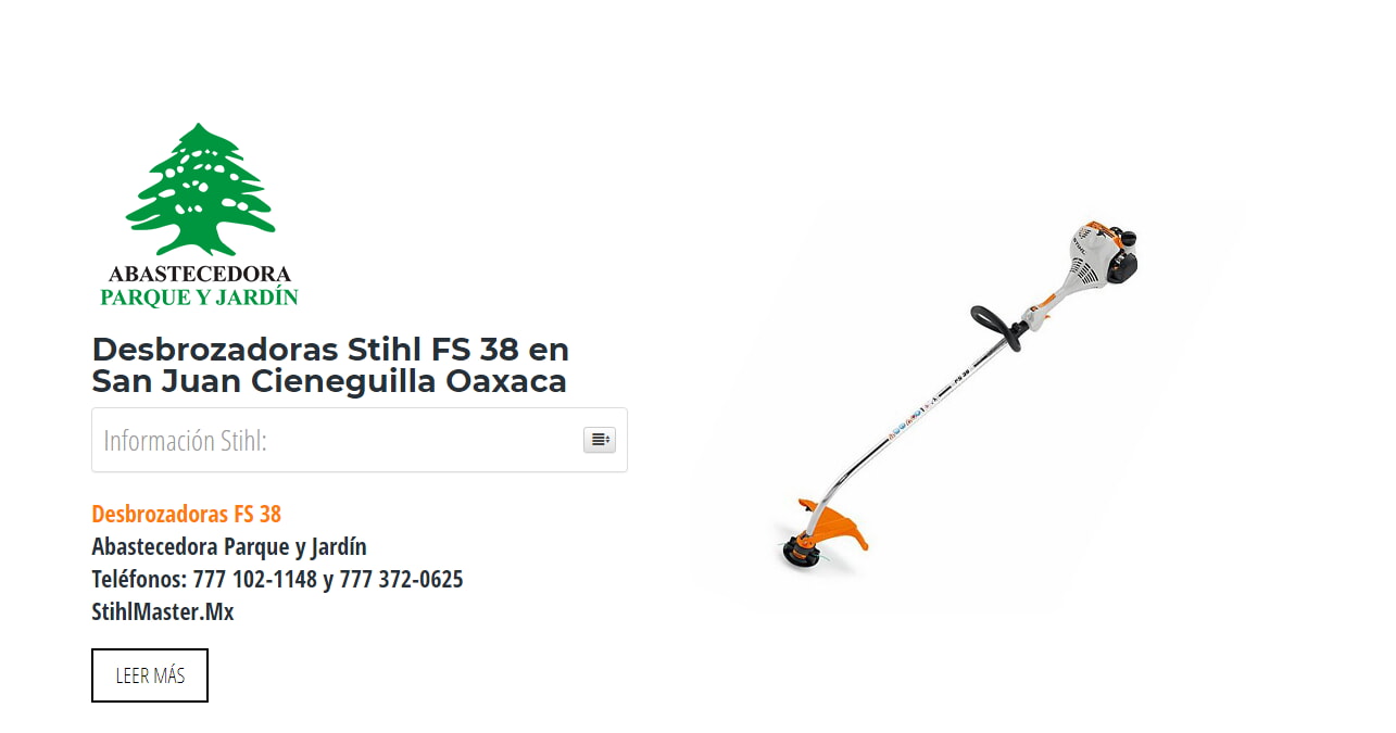 Desbrozadoras Stihl FS 38 en San Juan Cieneguilla Oaxaca en Stihl Master contamos con más de 57 Desbrozadoras listas para distribuirse en Oaxaca y todo México.