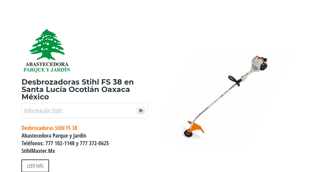 Desbrozadoras Stihl FS 38 en Santa Lucía Ocotlán Oaxaca México en Stihl Master contamos con más de 62 Desbrozadoras listas para distribuirse en Oaxaca y todo México.