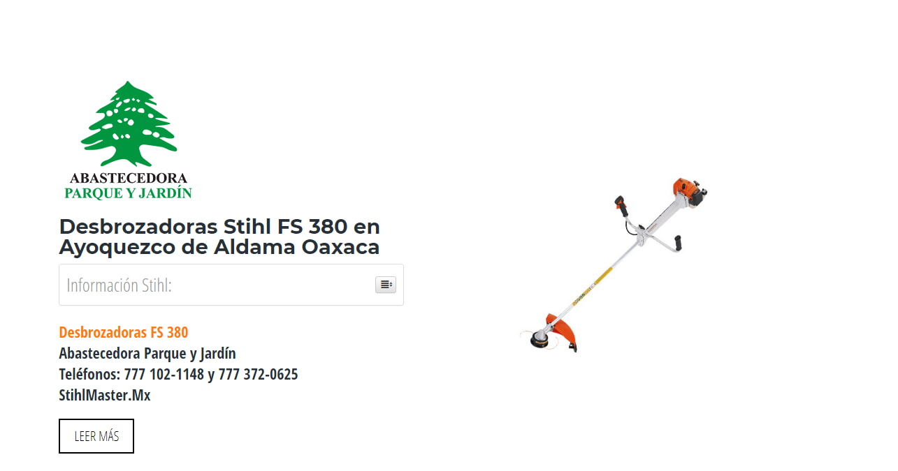 Desbrozadoras Stihl FS 380 en Ayoquezco de Aldama Oaxaca en Stihl Master contamos con más de 57 Desbrozadoras listas para distribuirse en Oaxaca y todo México.