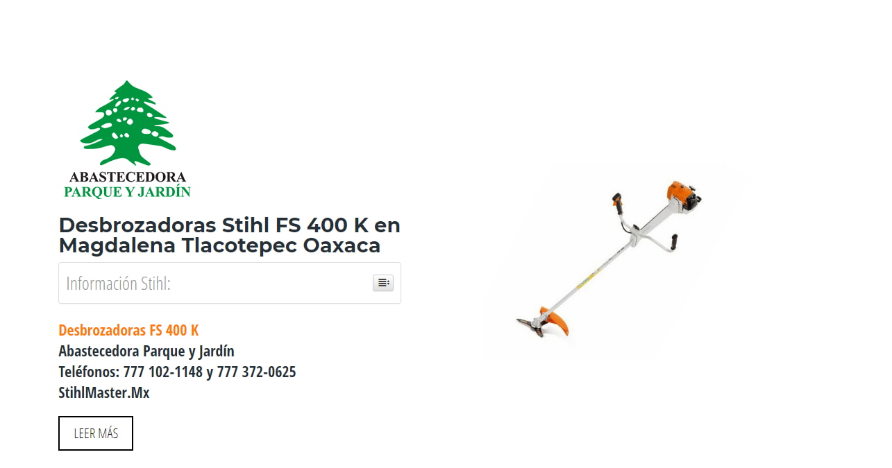 Desbrozadoras Stihl FS 400 K en Magdalena Tlacotepec Oaxaca en Stihl Master contamos con más de 60 Desbrozadoras listas para distribuirse en Oaxaca y todo México.