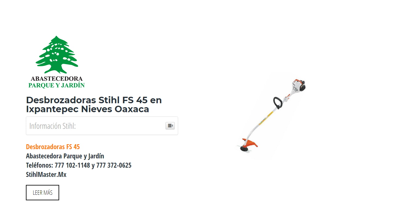 Desbrozadoras Stihl FS 45 en Ixpantepec Nieves Oaxaca en Stihl Master contamos con más de 54 Desbrozadoras listas para distribuirse en Oaxaca y todo México.