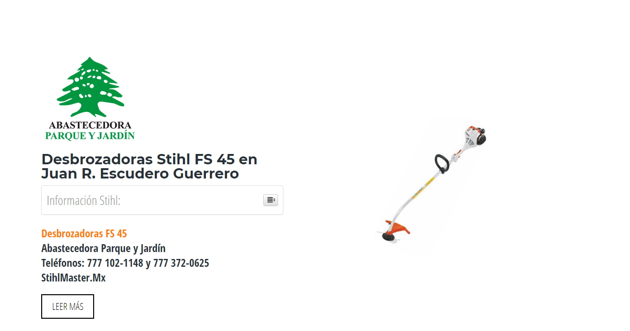 Desbrozadoras Stihl FS 45 en Juan R. Escudero Guerrero en Stihl Master contamos con más de 55 Desbrozadoras listas para distribuirse en Guerrero y todo México.