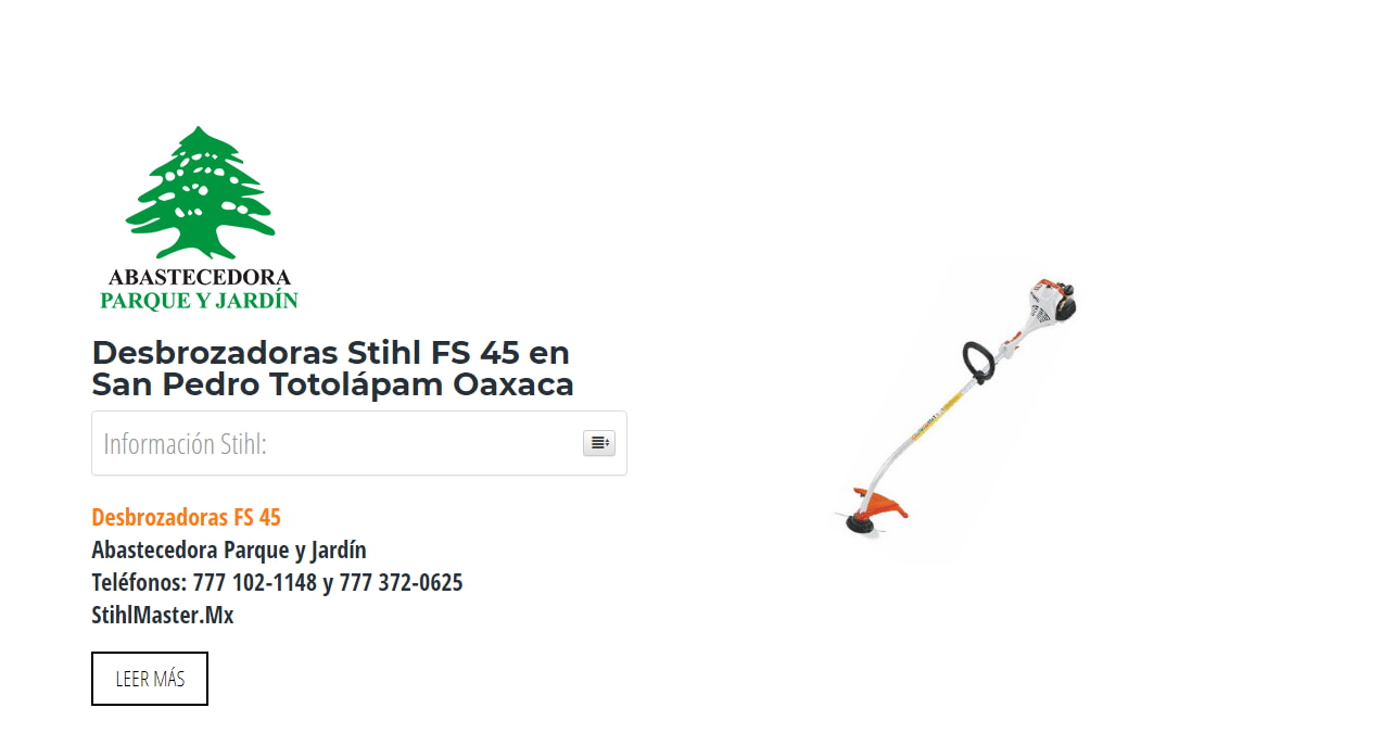 Desbrozadoras Stihl FS 45 en San Pedro Totolápam Oaxaca en Stihl Master contamos con más de 56 Desbrozadoras listas para distribuirse en Oaxaca y todo México.
