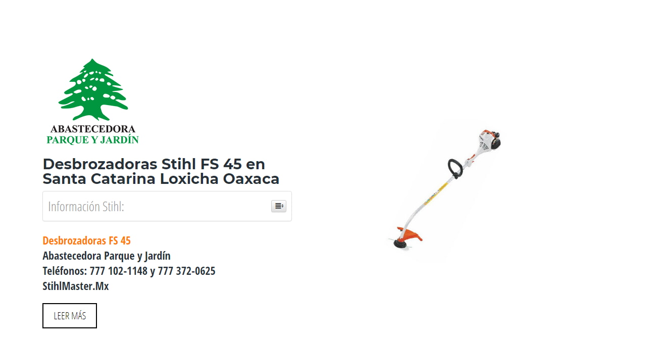 Desbrozadoras Stihl FS 45 en Santa Catarina Loxicha Oaxaca en Stihl Master contamos con más de 59 Desbrozadoras listas para distribuirse en Oaxaca y todo México.