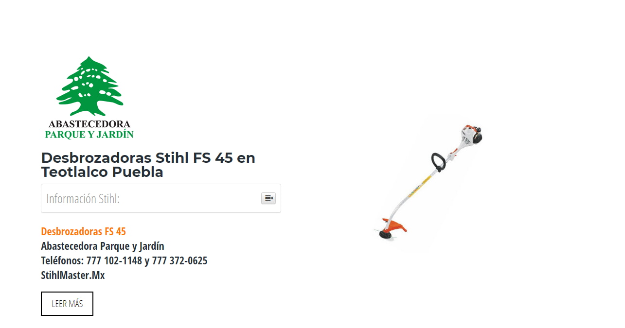 Desbrozadoras Stihl FS 45 en Teotlalco Puebla en Stihl Master contamos con más de 46 Desbrozadoras listas para distribuirse en Puebla y todo México.