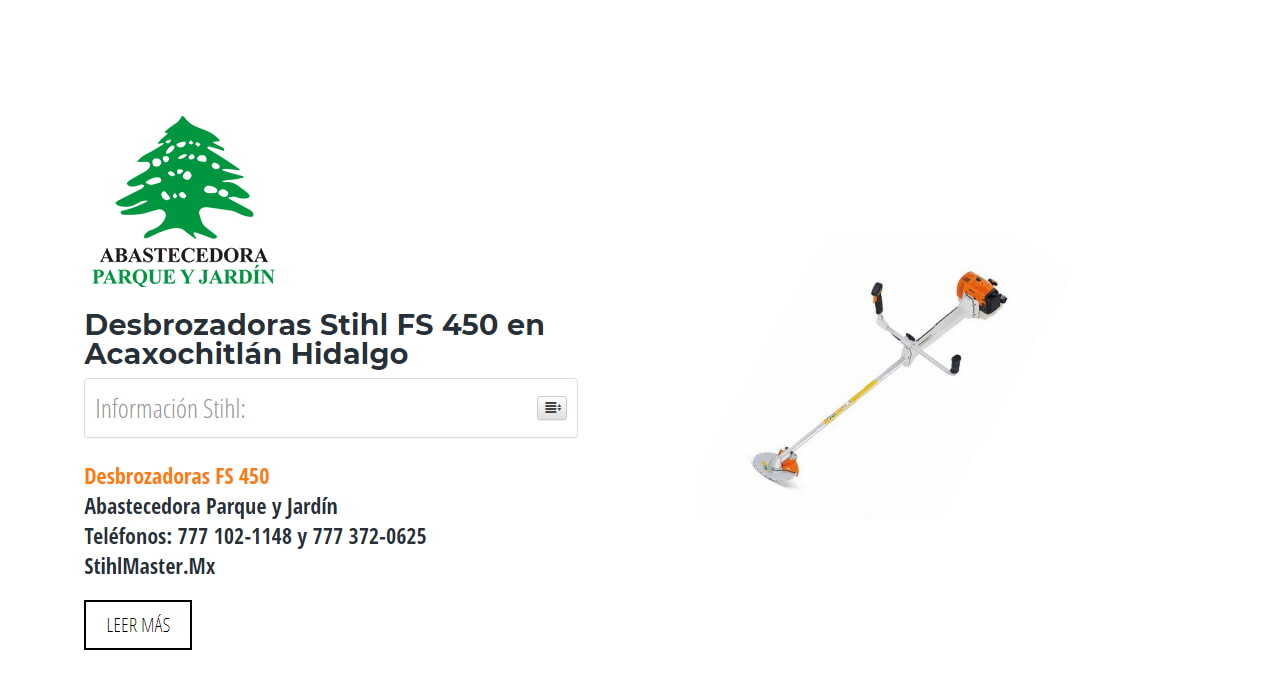 Desbrozadoras Stihl FS 450 en Acaxochitlán Hidalgo en Stihl Master contamos con más de 51 Desbrozadoras listas para distribuirse en Hidalgo y todo México.