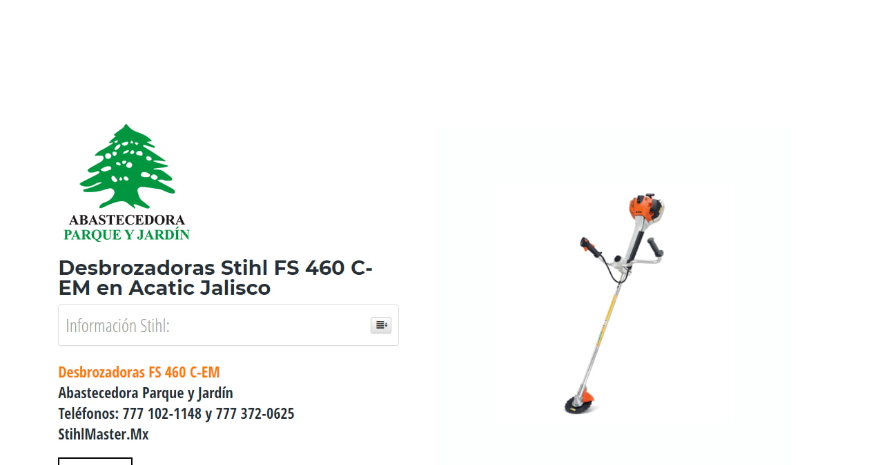 Desbrozadoras Stihl FS 460 C-EM en Acatic Jalisco en Stihl Master contamos con más de 50 Desbrozadoras listas para distribuirse en Jalisco y todo México.