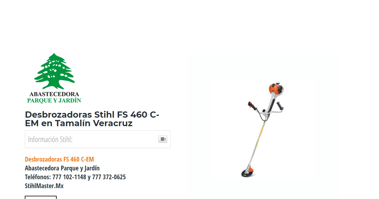 Desbrozadoras Stihl FS 460 C-EM en Tamalín Veracruz en Stihl Master contamos con más de 52 Desbrozadoras listas para distribuirse en Veracruz y todo México.