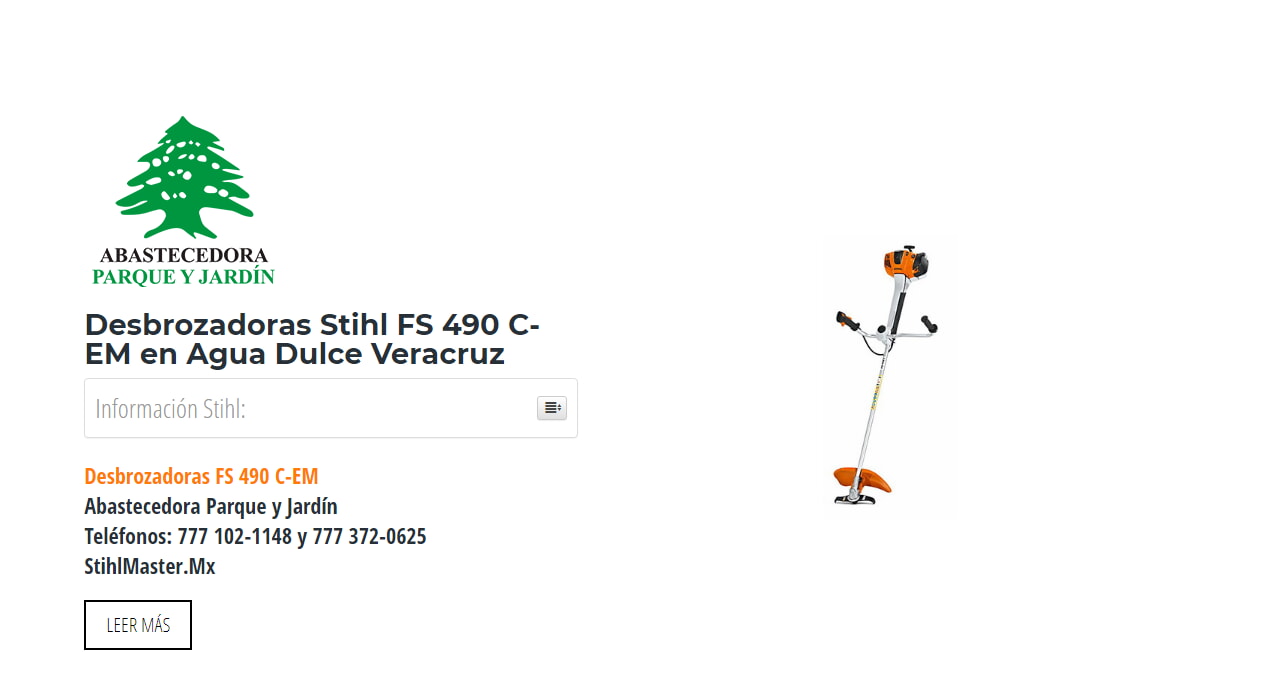 Desbrozadoras Stihl FS 490 C-EM en Agua Dulce Veracruz en Stihl Master contamos con más de 55 Desbrozadoras listas para distribuirse en Veracruz y todo México.