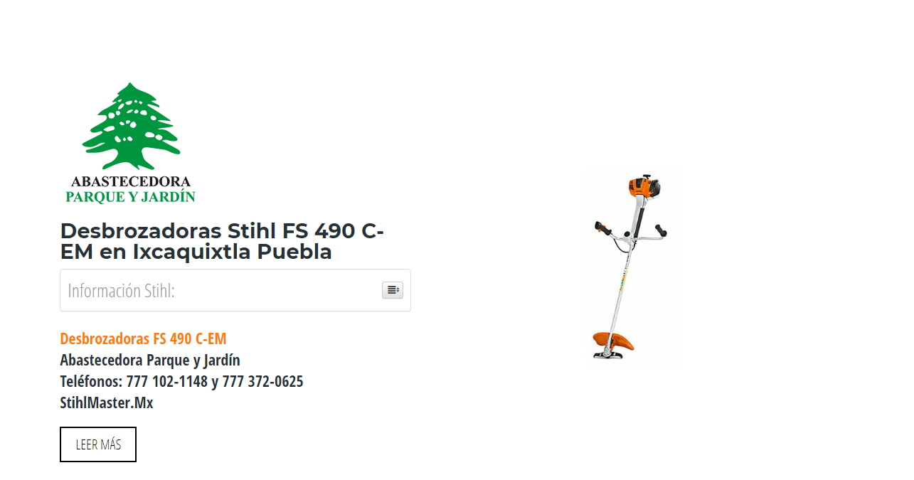Desbrozadoras Stihl FS 490 C-EM en Ixcaquixtla Puebla en Stihl Master contamos con más de 54 Desbrozadoras listas para distribuirse en Puebla y todo México.