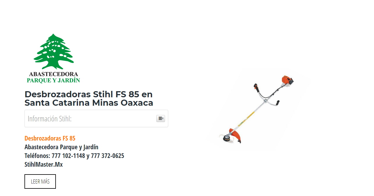 Desbrozadoras Stihl FS 85 en Santa Catarina Minas Oaxaca en Stihl Master contamos con más de 57 Desbrozadoras listas para distribuirse en Oaxaca y todo México.