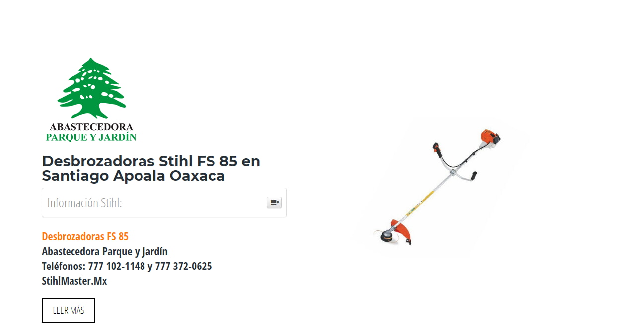 Desbrozadoras Stihl FS 85 en Santiago Apoala Oaxaca en Stihl Master contamos con más de 52 Desbrozadoras listas para distribuirse en Oaxaca y todo México.