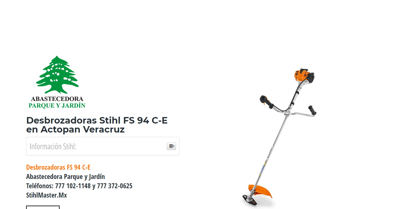 Desbrozadoras Stihl FS 94 C-E en Actopan Veracruz en Stihl Master contamos con más de 50 Desbrozadoras listas para distribuirse en Veracruz y todo México.