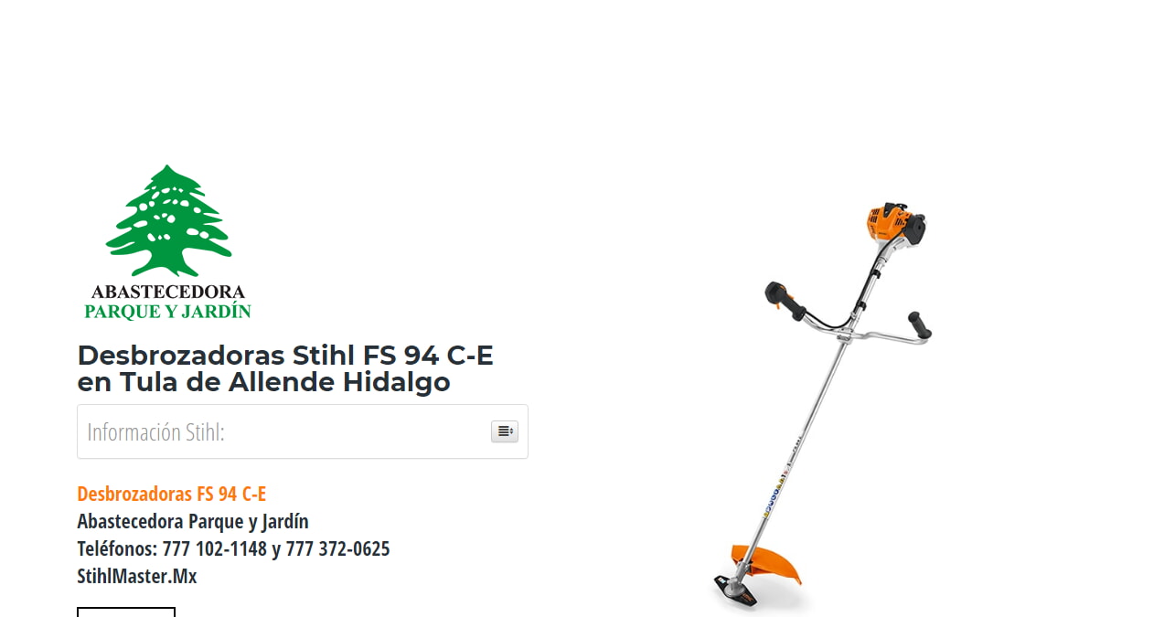 Desbrozadoras Stihl FS 94 C-E en Tula de Allende Hidalgo en Stihl Master contamos con más de 57 Desbrozadoras listas para distribuirse en Hidalgo y todo México.