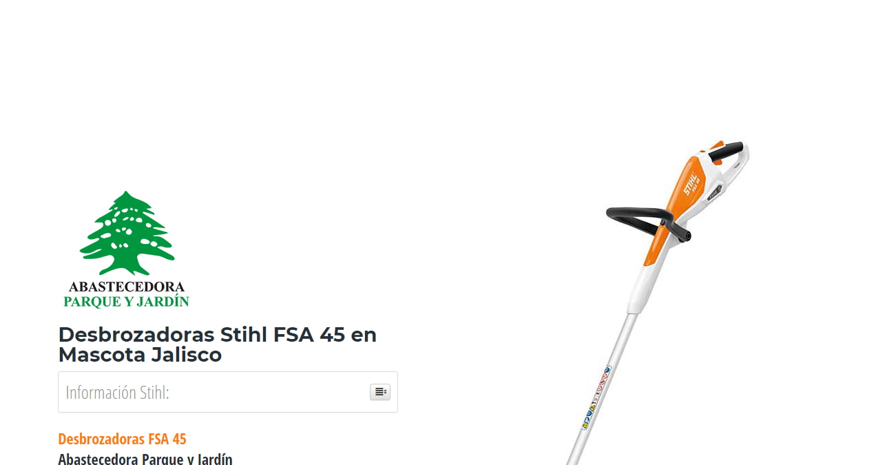 Desbrozadoras Stihl FSA 45 en Mascota Jalisco en Stihl Master contamos con más de 46 Desbrozadoras listas para distribuirse en Jalisco y todo México.