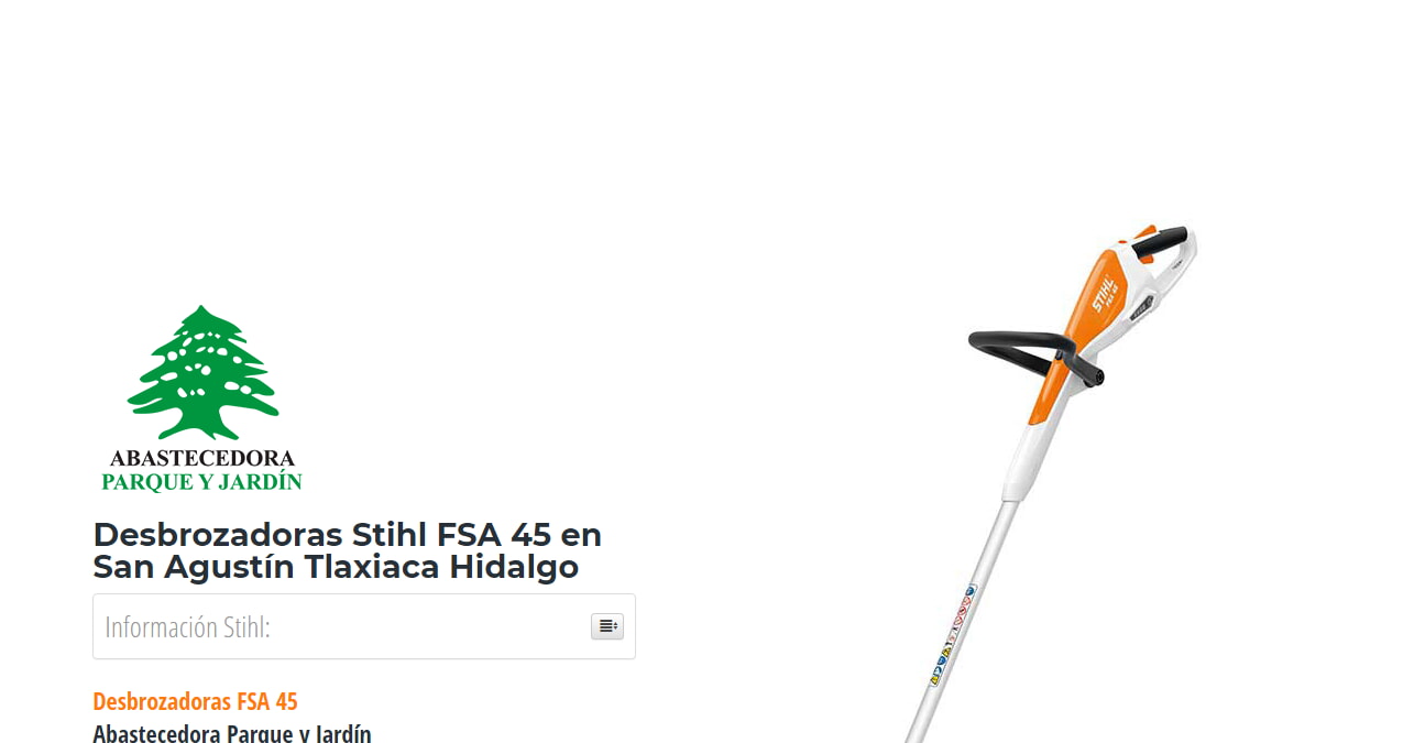 Desbrozadoras Stihl FSA 45 en San Agustín Tlaxiaca Hidalgo en Stihl Master contamos con más de 59 Desbrozadoras listas para distribuirse en Hidalgo y todo México.