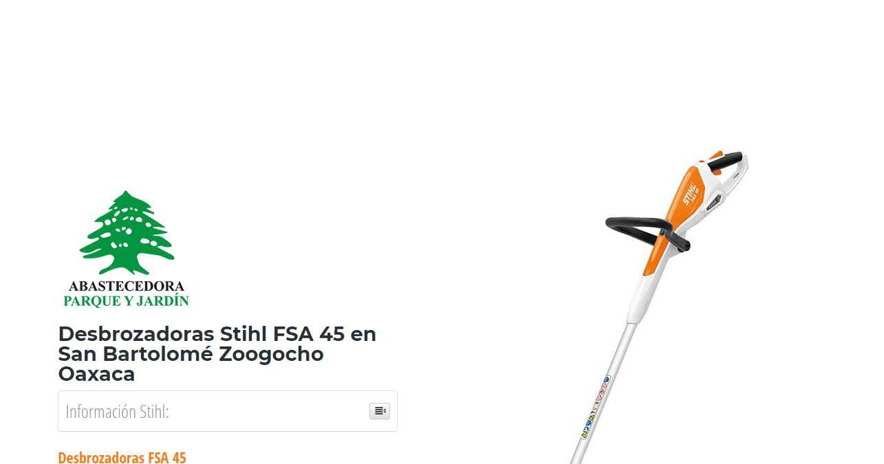 Desbrozadoras Stihl FSA 45 en San Bartolomé Zoogocho Oaxaca en Stihl Master contamos con más de 60 Desbrozadoras listas para distribuirse en Oaxaca y todo México.