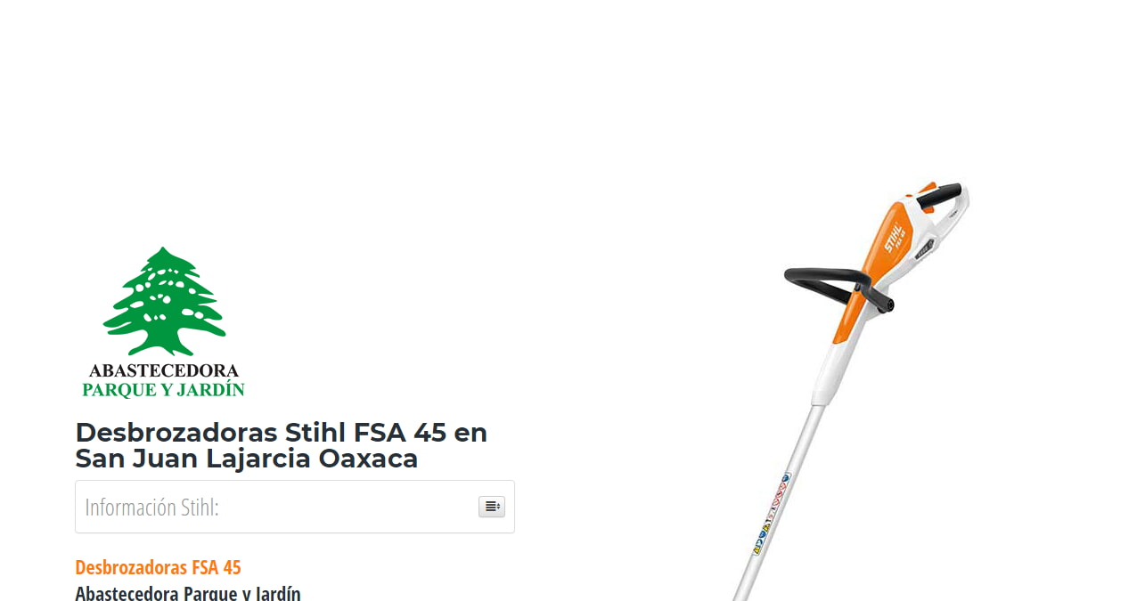 Desbrozadoras Stihl FSA 45 en San Juan Lajarcia Oaxaca en Stihl Master contamos con más de 55 Desbrozadoras listas para distribuirse en Oaxaca y todo México.