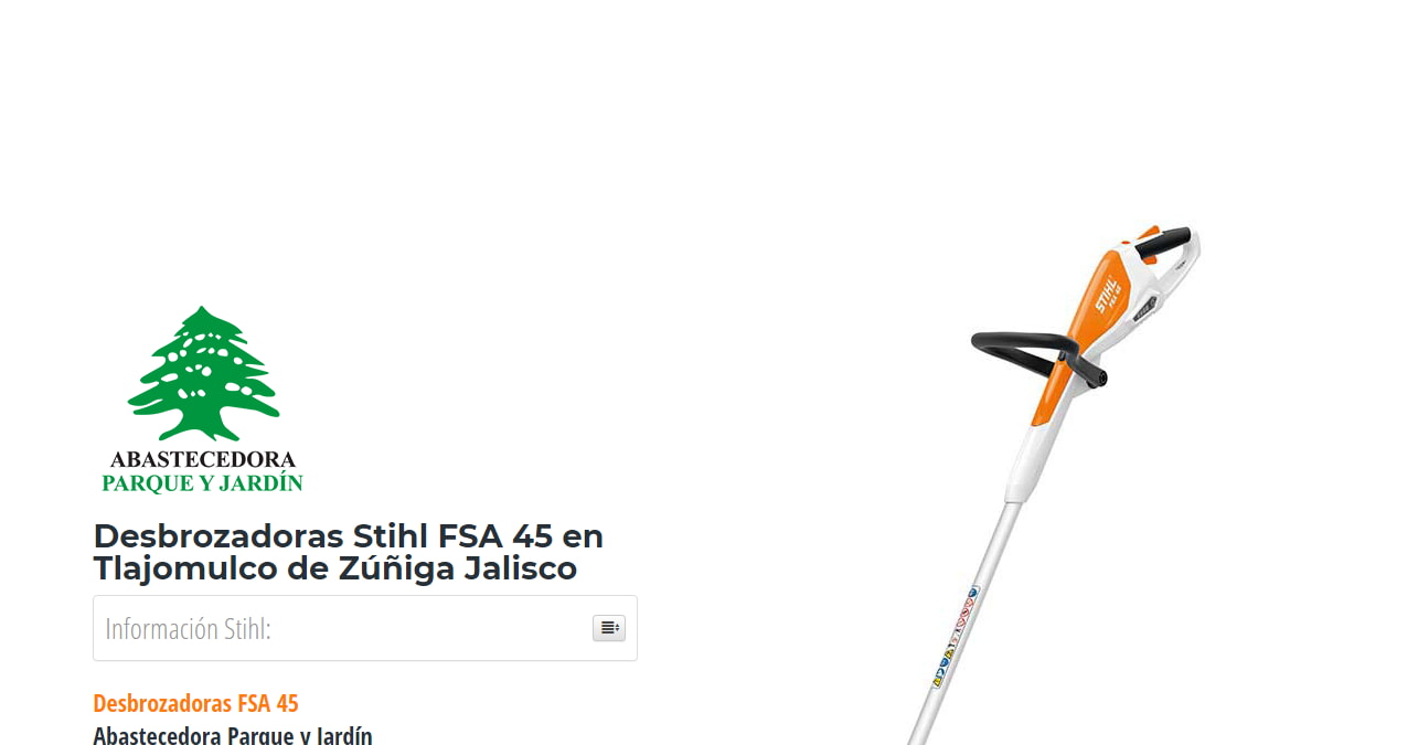 Desbrozadoras Stihl FSA 45 en Tlajomulco de Zúñiga Jalisco en Stihl Master contamos con más de 59 Desbrozadoras listas para distribuirse en Jalisco y todo México.