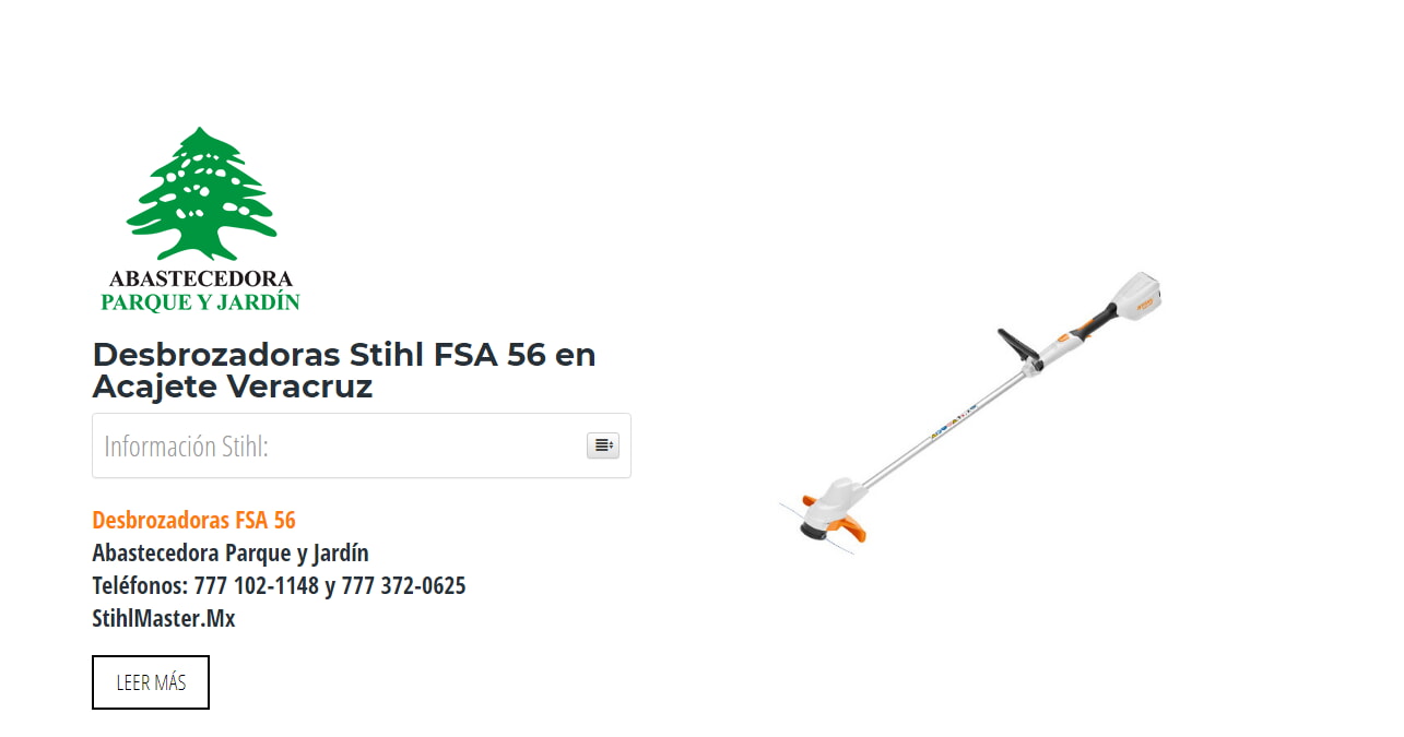 Desbrozadoras Stihl FSA 56 en Acajete Veracruz en Stihl Master contamos con más de 47 Desbrozadoras listas para distribuirse en Veracruz y todo México.