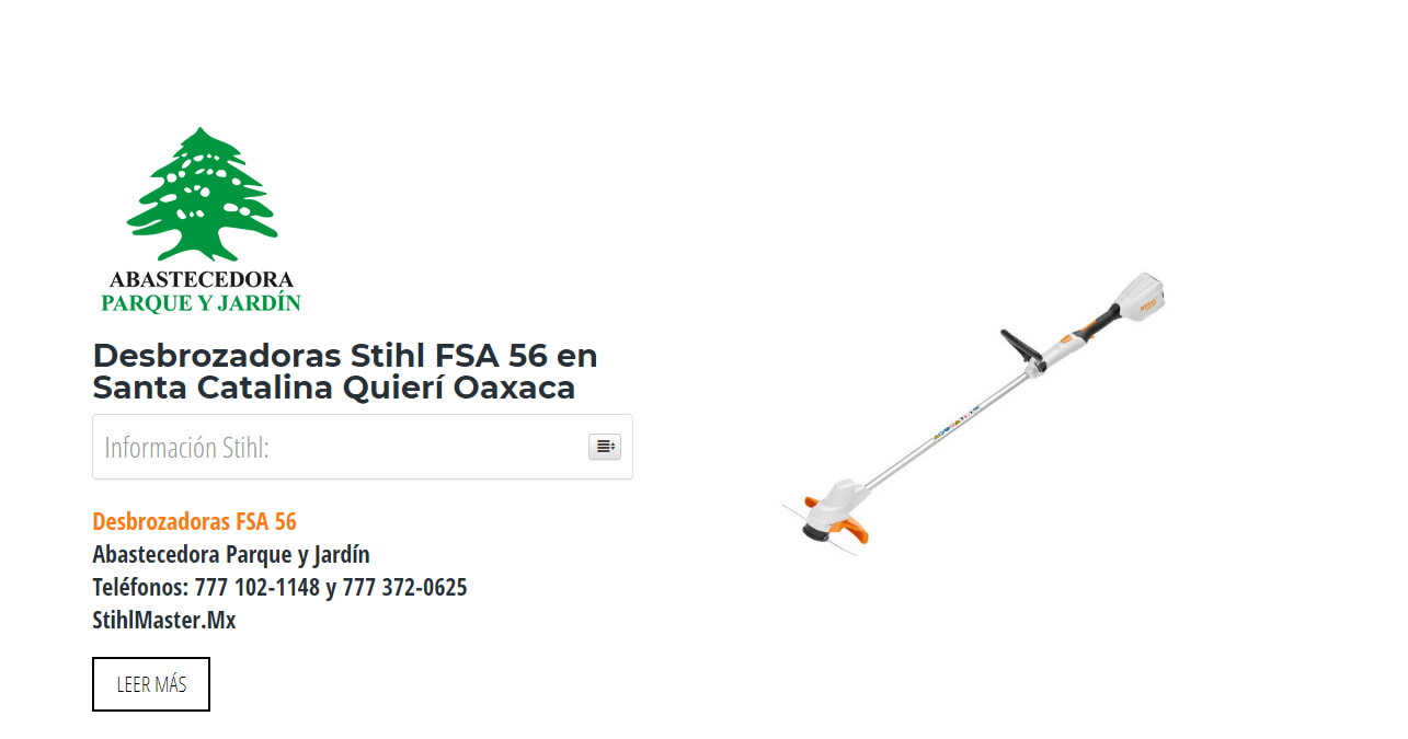 Desbrozadoras Stihl FSA 56 en Santa Catalina Quierí Oaxaca en Stihl Master contamos con más de 59 Desbrozadoras listas para distribuirse en Oaxaca y todo México.