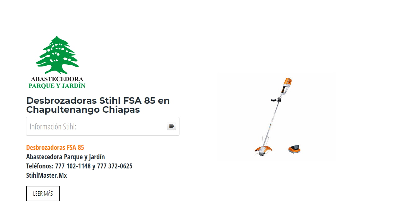 Desbrozadoras Stihl FSA 85 en Chapultenango Chiapas en Stihl Master contamos con más de 52 Desbrozadoras listas para distribuirse en Chiapas y todo México.