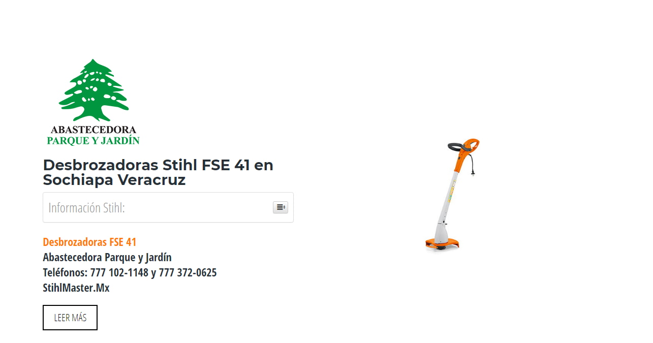 Desbrozadoras Stihl FSE 41 en Sochiapa Veracruz en Stihl Master contamos con más de 48 Desbrozadoras listas para distribuirse en Veracruz y todo México.