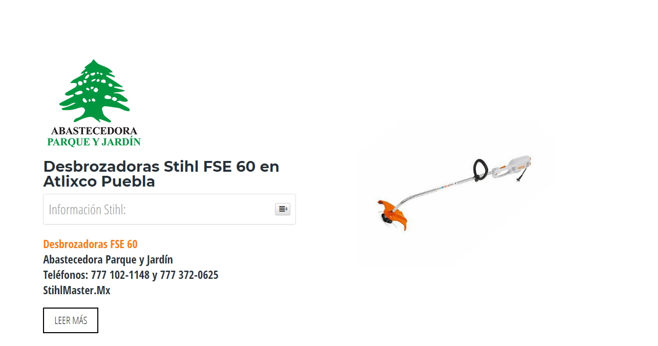 Desbrozadoras Stihl FSE 60 en Atlixco Puebla en Stihl Master contamos con más de 45 Desbrozadoras listas para distribuirse en Puebla y todo México.